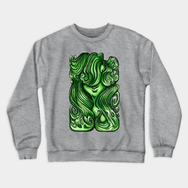 Luscious Locks - Greenery Green Crewneck Sweatshirt by BigNoseArt